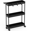 Simple Houseware 3-Tier Slim/Narrow Storage Cart with Handle, 5.5'' Wide