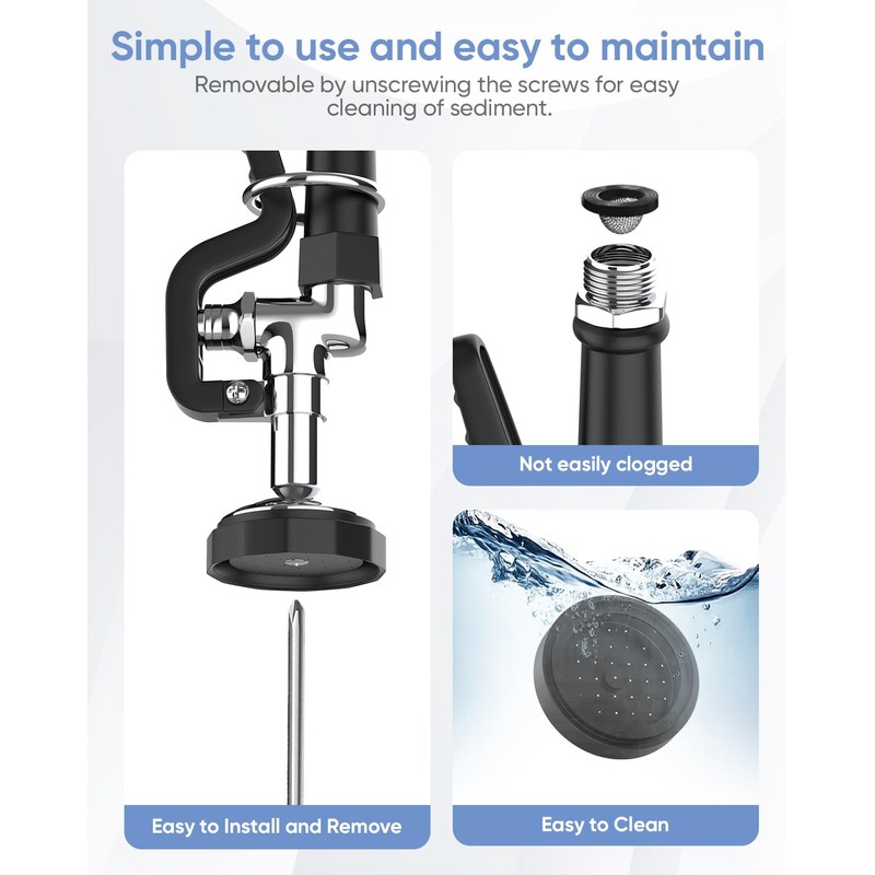 Pre Rinse Sprayer Dishwash for Kitchen: Rnatflu Commercial Sink Faucet