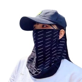 [Mies'] Bandana Pattern Neck Gaiter, Ice Silk Material, Breathable, Sun Protection Mask, Cool Feeling, black, white, navy