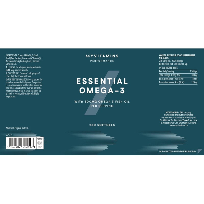 Myvitamins Essential Omega 3 (250 Tablets)