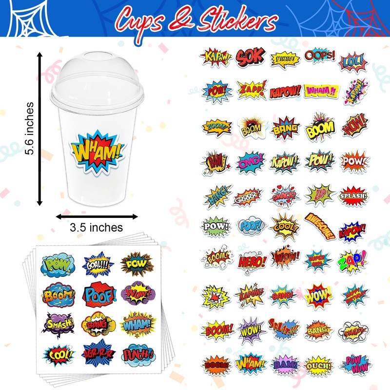 Ohjijinn 146Pcs Spider Party Favors, including Gift Bags, Stickers, Drinking