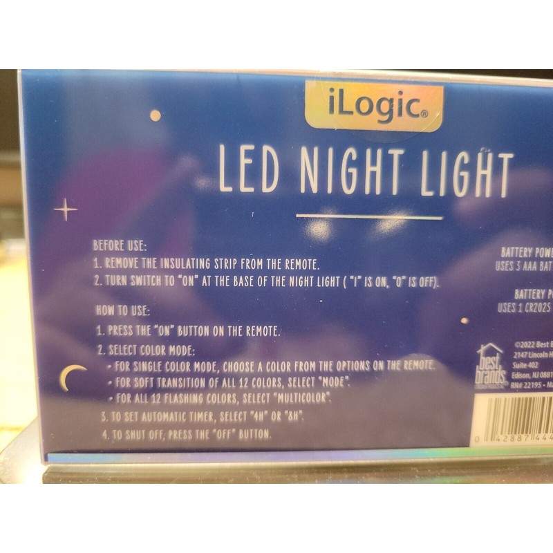 iLogic Led Night Light with 3 Light Modes and 12