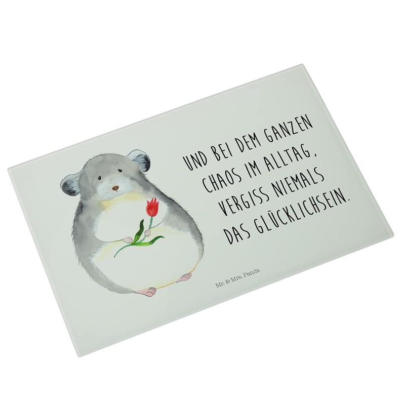 Mr. & Mrs. Panda Medium Glass Chopping Board Chinchilla Flower