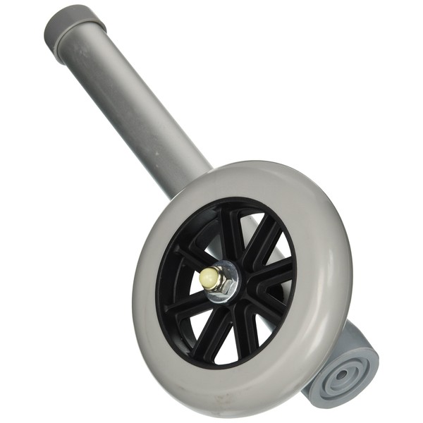 Lumex Auto-Stop Wheels - 5" Diameter Walker Wheel, Medical Accessories For Walkers, Silver, Pack of 2, 603450A
