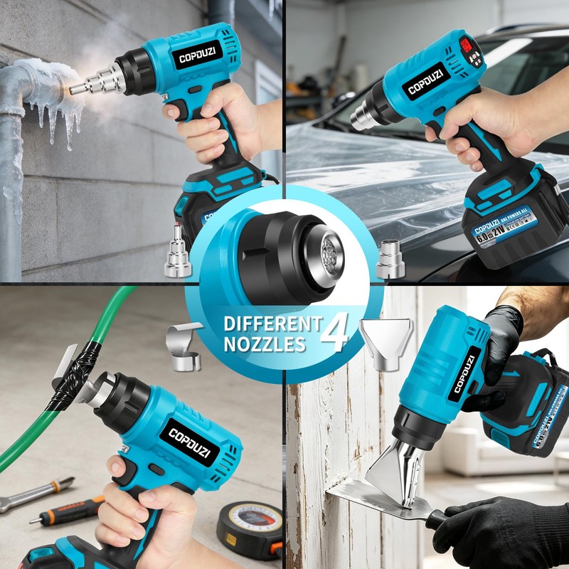 Cordless Heat Gun with 2x 6.0Ah Battery,Heat Gun for Shrink