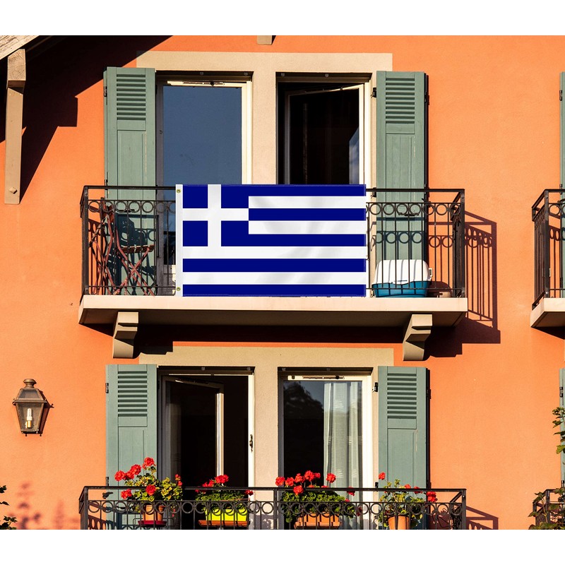 Large Greece Flag,3x5 FT Greek 75D Outdoor Banner,Decor for Garden