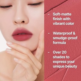 MUZIGAE MANSION Objet - Tinte labial líquido (diseño único de tubo de pintura), tinte mate terciopelo, lápiz labial impermeable de larga duración, maquillaje coreano hidratante, brillo rojo y rosa 022 Pairing 6ml