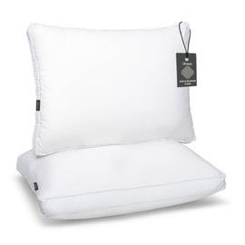 OFNEED Queen Size Pillow Set of 2 Bed Pillows for Sleeping - Microfiber Cover Pillows for Bed with Down Alternative - Queen Pillows 2 Pack for Back, Stomach and Side Sleepers - 20"x 28" (White)