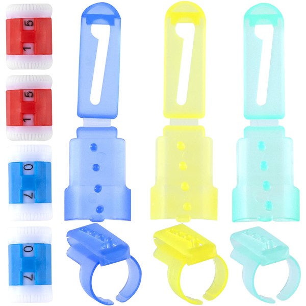 HINZIC 9PCS Finger Guides Crochet 4PCS Knit Counter Knitting Starter
