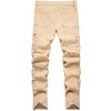 Anbreuinron Boy's Khaki Stacked Jeans Skinny Fit Ripped Destroyed Distressed