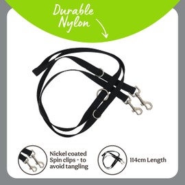 Rosewood Multi-Function Dog Lead – 6-in-1 Training Leash with Double-Ended Clips, 114cm – Ideal for Walking, Obedience, and Recall Training