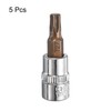 sourcing map 5pcs 1/4" Drive x T27 Torx Bit Socket,