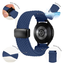 SIMYYO Nylon Magnetic Bands Quick Release Braided Nylon Watch Bands Stretchy Sport Replacement Strap for Men and Women 18mm 20mm 22mm