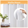 River Dream White Fabric Shower Curtain Set, Cotton Blend, Waffle