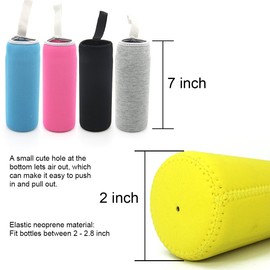 Kvvdi 8 Pack 12 oz - 18 oz Neoprene Water Bottle Sleeve 16.9 oz Insulated Glass Drink Bottle Cover