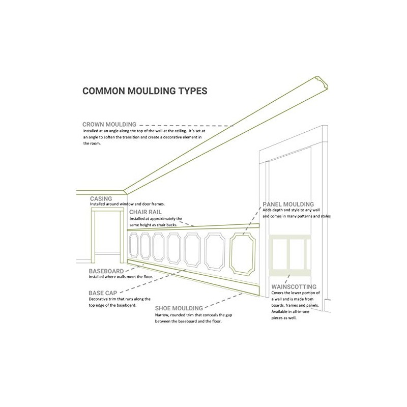 Ekena Millwork PNL20X24AS-01-CASE-2 Ashford Molded Classic Wainscot Wall Panel, 20-in.