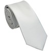 ZENXUS Solid Skinny Ties for Men, 2.5 inch Slim Silver