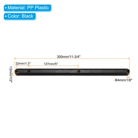 PATIKIL 12 Inch Drawer Slides, 8 Pcs Plastic Guide Rails Side Mounted Rails for Cabinet/Drawer/Bedside/Table/Wardrobe with 19/32" (15mm) Groove, Black