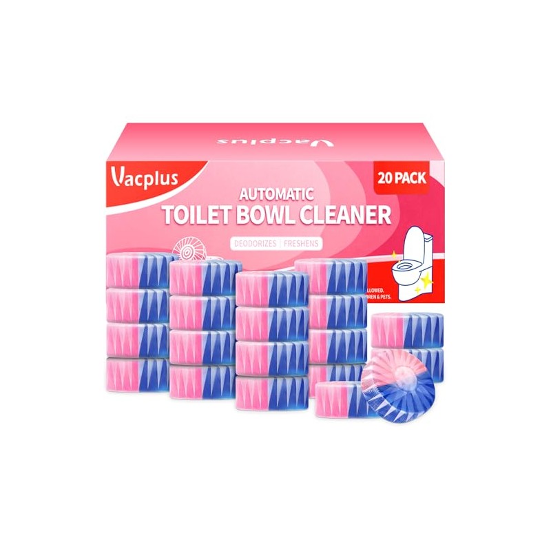 Vacplus Toilet Bowl Cleaner Tablets - 20 Pack for Freshness