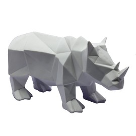 eSplanade RHINO White Resin Showpiece Figurine Home Decor 10" Length