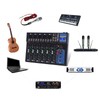 Bluetooth Portable Audio Mixer w/USB DJ Sound Mixing Console MP3