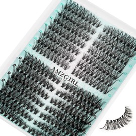 Natural Lash Clusters Left&Right Eyelash Clusters 280pcs C Curl Wispy Cluster Lashes DIY Individual Lashes Extension Thin Band Cluster Eyelashes Extensions(4050D|14Pairs)