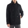 Alpine Swiss Mason Mens Wool Blend Classic Pea Coat Black