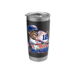 Francisco Lindor New York Baseball Mudge Studios MLBPA Stainless Steel Insulated Tumbler