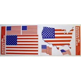 USA American Flag - Static Cling - Peel and Place Window Decorations