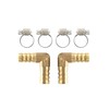 AUXBC 2Pcs 1/2Inch 90 Degree Brass Hose Barb, L Right