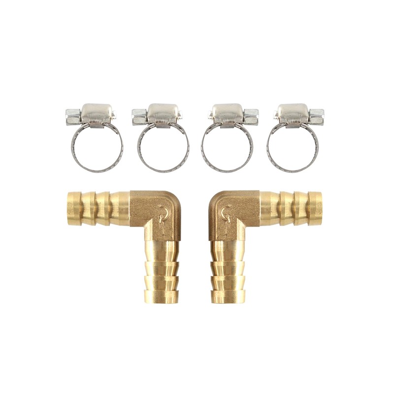 AUXBC 2Pcs 1/2Inch 90 Degree Brass Hose Barb, L Right