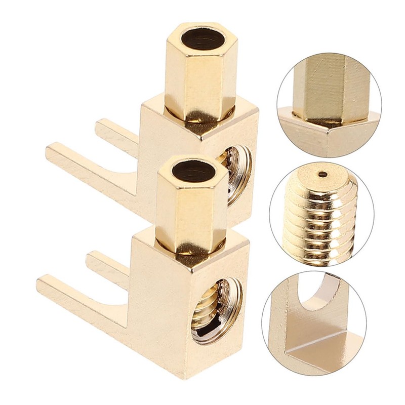 KOMBIUDA 4pcs Right Angle Banana Plug Clips Plated Speaker Connector