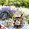 Zhehao Zhehao 20 Pcs Porcelain Tea Set with Metal Holder