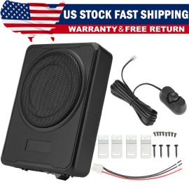 Unbranded 10''inch Car Under-Seat Active Subwoofer Power Amplifier Bass Slim Speaker Black