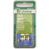Littelfuse MIN15BP MINI 297 Series Fast-Acting Automotive Blade Fuse - Pack of 5