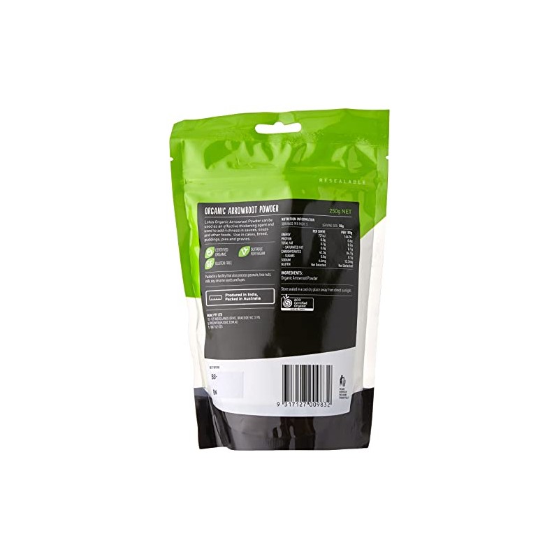 Lotus Organic Arrowroot Powder 250 g, 250 g
