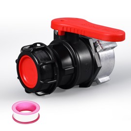 UMETASS IBC Tote Valve, 2.95" Coarse Thread IBC Tote Adapter, 75mm DN50 Heavy Duty Tote Tank Drain Ball Valve Connector Replacement (ball- valves, DN50)