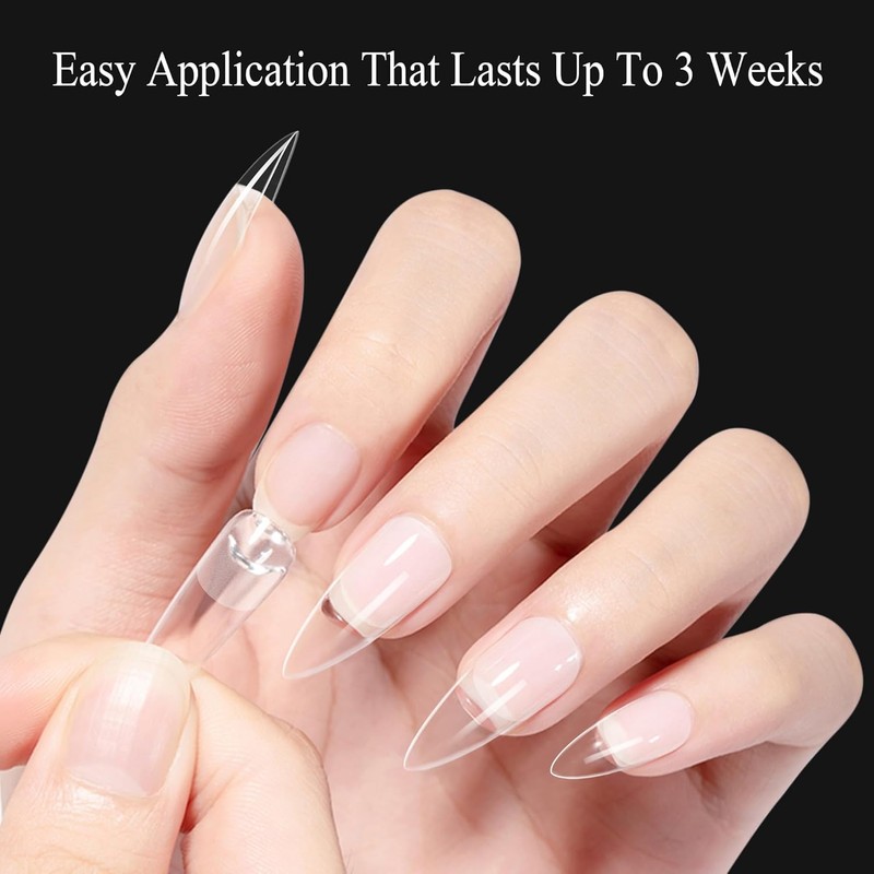 Almond Nail Tips, 240 Pcs, Short Fake Nail Tips Pre-shaped