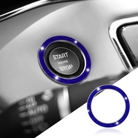 HEVLE Crystal Rhinestone Engine Start Decals, Push to Start Button Cover, Key Ignition Knob Bling Ring, Bling Car Accessories for Women