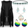 6 Pcs 60s 70s Outfits for Women Hippie Costume Accessories