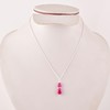 Red Ruby Crystals Pendant Necklace, Plain Nuggets Beads Gemstone, Energy