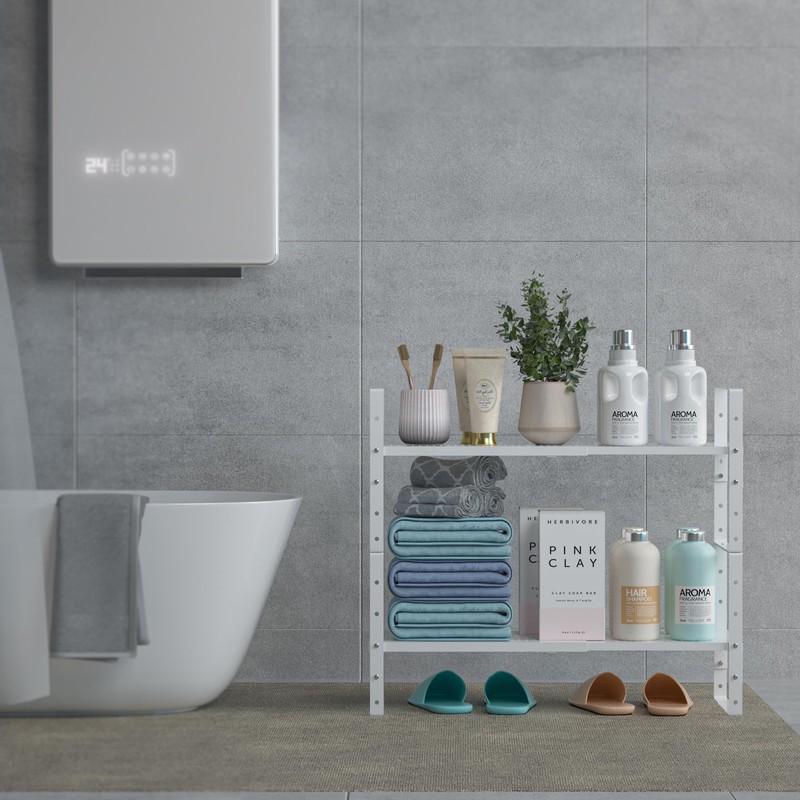 Wobmmi Expandable,Adjustable & Stackable Spice Rack, Cabinet Kitchen Countertop Shelf