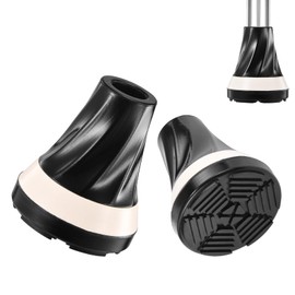 2 Pcs Cane Tips 3/4 Inch – Heavy-Duty All-Terrain Walking Cane Tips & Crutch Tips, 0.75" Rubber Replacement Foot Pads for Maximum Grip & Durability – Non-Slip, Shock-Absorbing Crutches Accessories