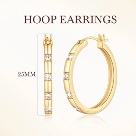 LISHUIHAOMI 14K Gold Earrings for Women 14K Gold Hoop Earrings for Women