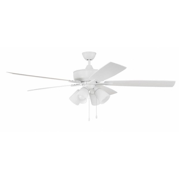Craftmade S114W5-60WWOK Super Pro 60" Ceiling Fan with LED Lights