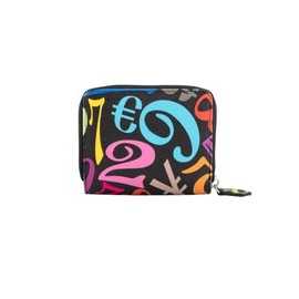 Frank Miura Bifold Wallet, Round Zipper, Men's, Women's, Big Money, Good Luck, rainbow black