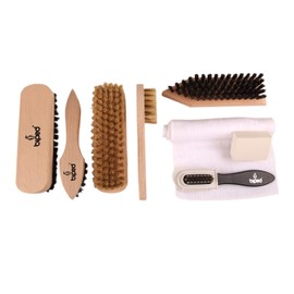 Shoe Horn Shoe Brush Set Classic incl. Shine brushes & suede brush, dirt brush, leather eraser, polishing cloth z2463