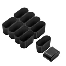 Uenhoy 20 Pcs Black Oval Furniture Feet Covers Plastic Chair Leg Caps Floor Protectors Furniture Pads, 0.63" x 1.33" (16mm x 34mm)