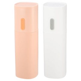 VOCOSTE 2pcs Toothbrush Travel Case, PP, Lightweight Traveling Toothbrush Holders Case, for Travel Business, White Pink, 7.68"x2.36"