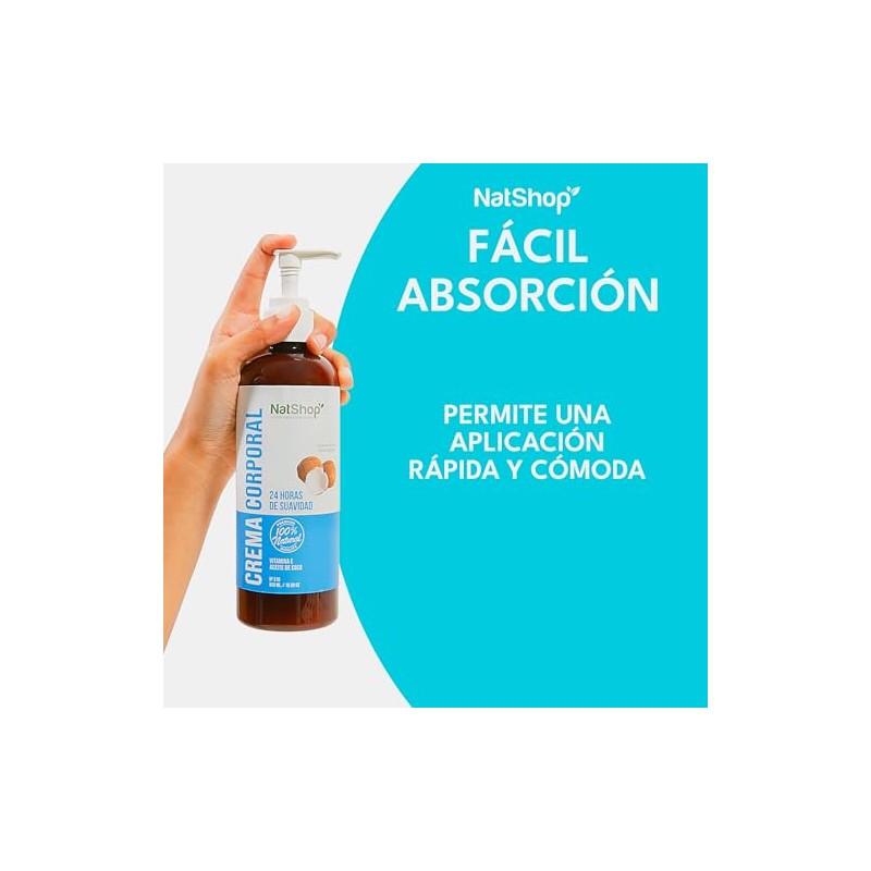 Natshop Kit Cremas Corporales Coco Natural Vitamina 500ml Crema Hidratante